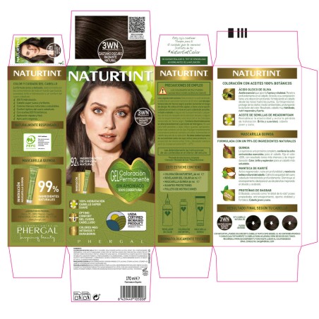Coloration sans ammoniaque NATURTINT 3Wn-Natural Radiant Dark Brown 170 ml