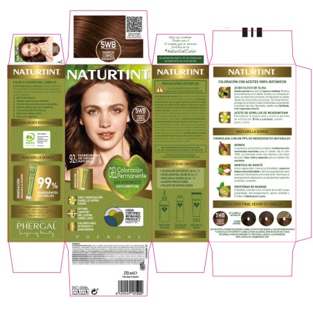 Coloration sans ammoniaque NATURTINT 5Wb-Brun cuivré radieux 170 ml