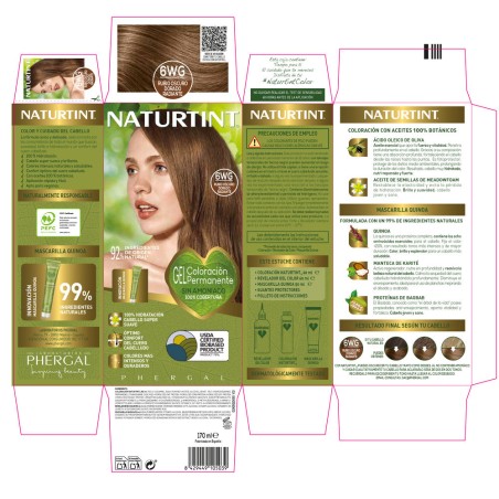 Coloration sans ammoniaque NATURTINT 6Wg-Blond foncé doré éclatant 170 ml